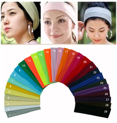 1 Piece Solid Cotton Elastic Stretchy Headband Yog...