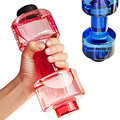 Creative Personalized 550ml Dumbbell Fitness Equipment Seal Leak Proof Plastic Cup Fruit Juice Bottle Sport Water