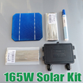 165W DIY Solar Panel Kit 6x10 125 Monocrystalline 150W 165Watt Mono solar cell tab wire Bus