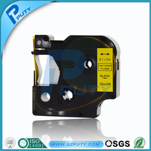 Compatible 7mm black on yellow DYMO Rhino tape for Heat Shrink Tube tape RS7Y