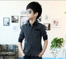 Retail New Korean Fashion Children Clothes Hot Selling Simple Polka Dot Pattern Hansome Long Sleeve Casual