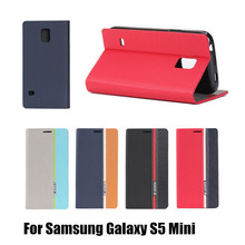 Hit Color PU Leather Case for Samsung galaxy S5 mini G870A G870W SM-G800 Flip Cover Mobile Phone Pouch