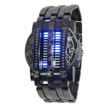 Acero inoxidable del envío gratis relojes deportivos de marca para hombre y mujeres rojo azul LED digital watch militar reloj