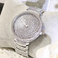 Hodinky Full Silver Rhinestone Luxury Brand Watch Women Wristwatches Quartz Watch Womens Watches Orologi Donna bayan