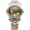 Luxury KS Royal Carving Skeleton Steampunk Automatic Mechanical Golden Stainless Full Steel Dress Business Men s