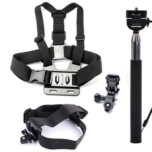 Coopark аксессуары для Sony действие Sprots Cam HDR-AS20V / HDR-AS100V / HDR-AZ1 мини груди / глава крепление ремня + Selfie монопод стик