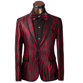 Роскошные удовлетворить уникальные красный зебра одна кнопка пиджак тонкий подходящие выпускного вечера костюмы смокинг бренд свадебное ну вечеринку пиджак пиджак