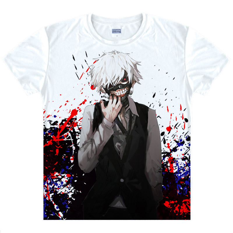 Tokyo Ghoul T shirt kawaii Japanese Anime tshirt Handmade Manga Shirt Cute Cartoon Ken Kaneki Cosplay