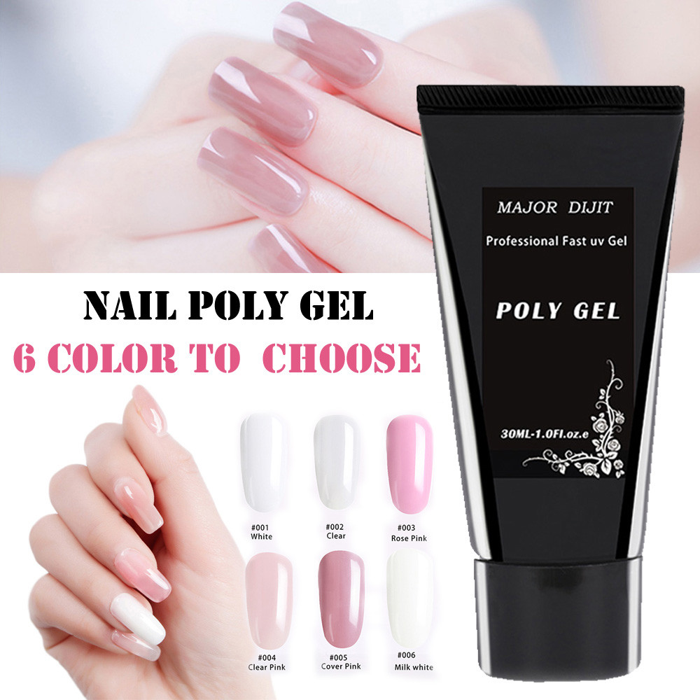 30ml Poly Gel Nail Acrylic Poly Gel Pink White Clear UV LED Builder Tips Enhancement Slip Solution Quick Extension B Nail Gels At Home Nails In Gel