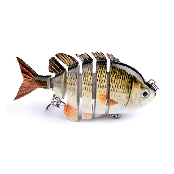 newly 8cm 14g panfish multi jointed bass fishing lure bait