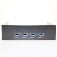 4 Ports USB 3.0 Hub + Front Panel 20 / 19pin USB header to 4 USB3.0 Adapter Placed 3.5″ Floppy Bay Combo Drive Bracket Mounting