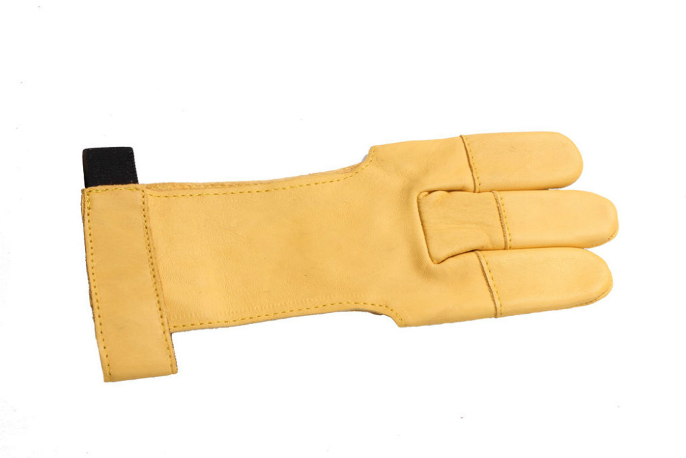 ArcheryMax Hunter TRADITIONAL Shooting Yellow Cow Leather Gloves Archery Finger