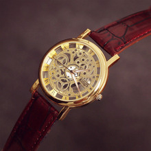 Mujer de moda relojes de cuarzo de los hombres relojes dorado plata gráficos pareja regalo de reloj de cuero