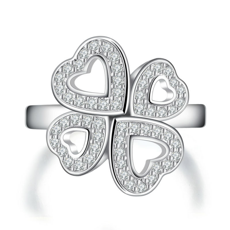 -silver-rings-for-women-four-heart-love-sterling-silver-jewelry ...