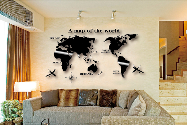 Online Shop Wall Art Decal World Map Wall Sticker Globe