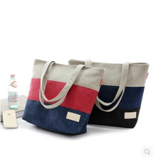 Hot! Han edition 2016 female canvas bag contracted one shoulder bag high-capacity students bump color handbag