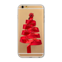 Free Shipping Phone case For iPhone 6 6s Transparent Soft Ultra Thin Back Cover Cartoon Christmas