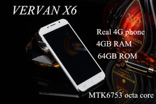 Original VERVAN X6 MTK6752 51 inch Mobile Phone Octa Core Phone HD Screen 4GB RAM 64GB 13MP  Android 5.1 Lollipop smartphone