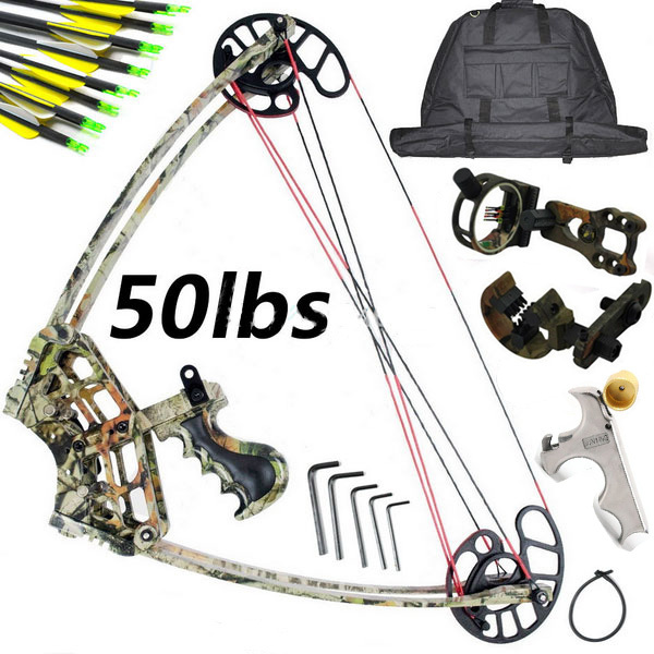 New Camouflage Triangle Hunting Compound Bow and Arrow with fiberglass bow limbs China Archery Hunting Arrow