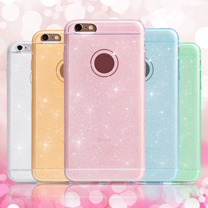 Luxury Bling Glitter Colorful Ultra Thin Soft Tpu Gel Shinning Back Case For Apple iPhone 5 5S/6 4.7