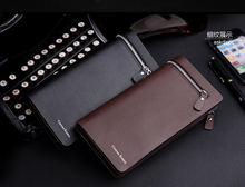 Hot Fashion Men Brand Design Leather Wallets Business Long Zipper Purse Honorable Clutch Coin Bag In