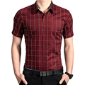 Men Dress Plaid Shirts New 2016 Spring Summer Fashion Men Short Sleeves Men Shirts High Quality