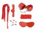 New Arrivals 2016 Adult Games PU Leather Bondage Set Kit 6pcs set Red Sex Fetish Toy