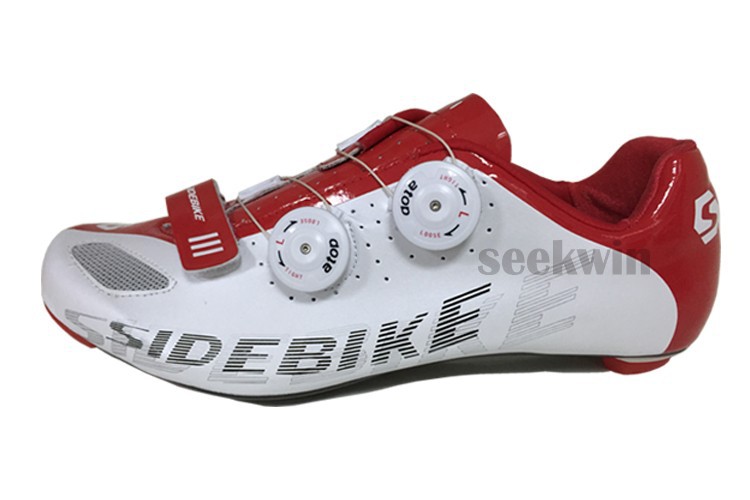 New Sidebike Carbon Road Cycling Shoes Sapatilha Ciclismo Self-locking Bike Carbon Bicycle Shoes Highway Shoes Men Athletic Shoes Black White BD005