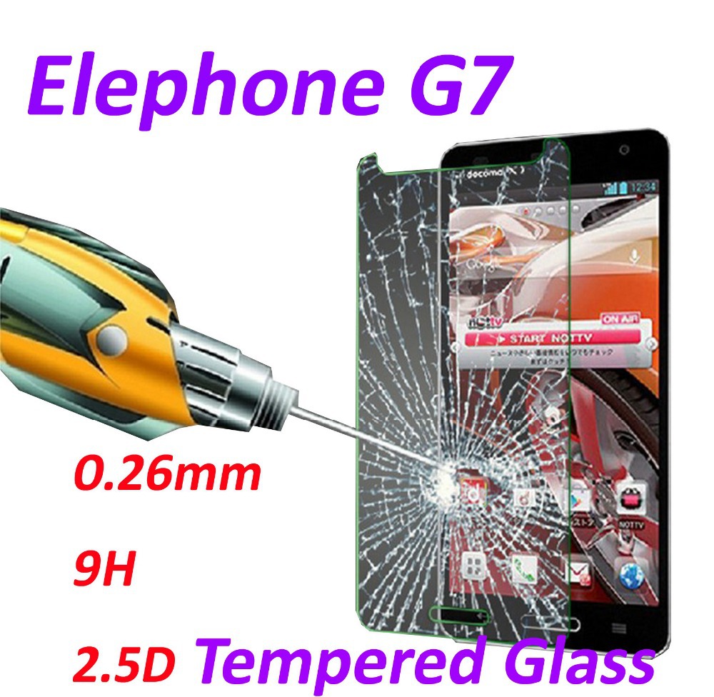 0 26mm 9H Tempered Glass screen protector phone cases 2 5D protective film For Elephone G7