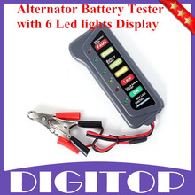 Mejor calidad Tirol 12 Volt batería y alternador Tester con 6 luces Led de visualización para coches y camiones envío gratis