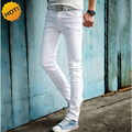 HOT 2017 Fashion White Color Skinny Jeans Men Hip Hop Pencil Pants Teenagers Boys Casual Slim