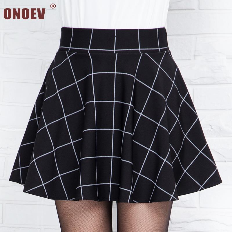 2016 spring skirts retro sen female line wild woolen plaid skirts and long sections large swing