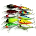 Colorful 10pcs Lot 10pcs 11cm Plastic Fishing Lures Minnow Hooks Crankbaits Baits Tackle Fishing Bait Artificial