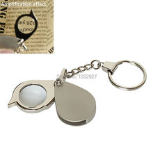 Envío gratis nuevo diseño portátil 8X llave plegable lupa anillo con la cadena dominante diario herramienta lupa SGG #