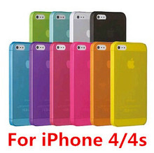 MQC:1pcs Case Cover Protector for Apple iphone 4 4s 4G 0.3mm Ultra Thin Slim Matte camera hollow not show fingerprint retail