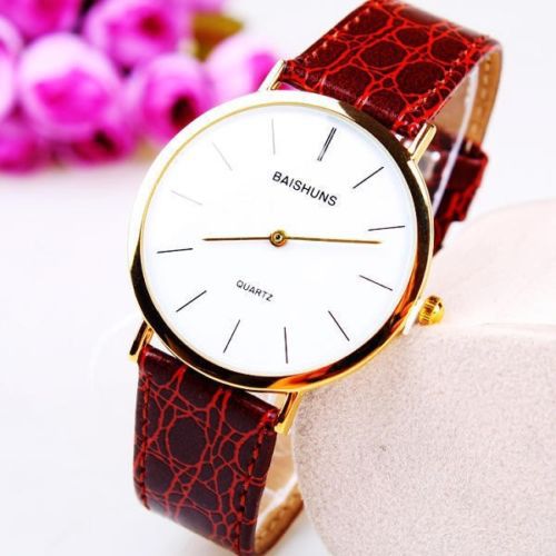 Free Shipping 2014 Fashion Quality Ultra thin Strap Watch Men Quartz Wristwatch Leather Band Watches