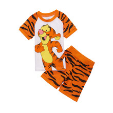Hot sale!Summer short sleeve baby boy girl cartoon cotton pajamas children sleepwear suits clothing sets costumes kids clothes