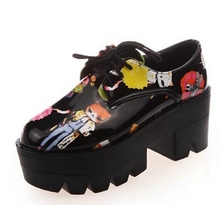 New 2016 Fashion Brand Shoes Women Pumps High Heels Ladies Platform Shoes Autumn Leather Boots creepers women