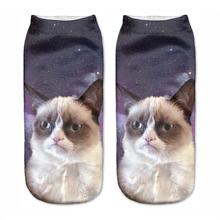 New 3D Printed Grumpy Cat Women Socks Cute Low Cut Ankle Sock Multiple Cartons Fashion Style CNW81