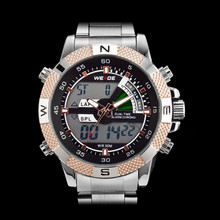 Splendid Fashion Men Silver Alloy LCD Electronic Dive Watch Wrist 30M Waterproof Mens Sport watch Casual