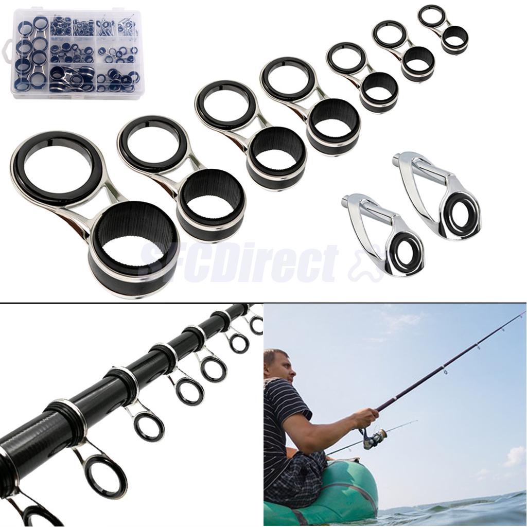 7pcs Fishing Casting Spinning Rod Guide Set Frame//H Ring Rod Building Repaire