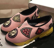 2015 New Fashion Sneakers For Women Embroidered Graffiti Chaussure Femme Platform Mesh Breathable Fashion Sneakers Shoes
