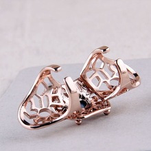 Fashion silver gold exaggerated metallic hollow inlaid crystal anel feminino bague femme rings for women F501