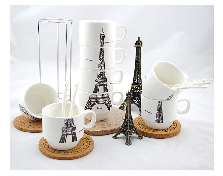 ZAKKA Creative Ceramic Mugs Four piece set with Hob Home Coffee cup milk cup ceramic tea