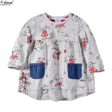 Hot Sale Mini Rodini Brand Kids Top Cute Fashion Girls T Shirt Toddler Baby Girls Clothes Cotton Long Sleeve Tee Shirts