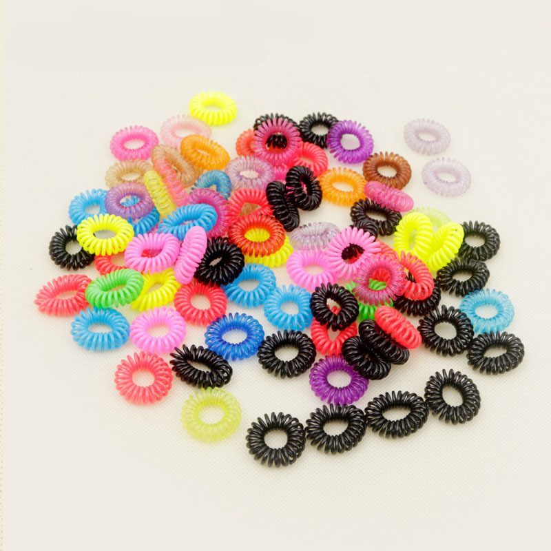10pcs Telephone Line Gum Elastic Hair Band For Girl Rope candy color fashion Tie Hair Accessory