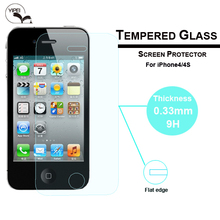 Hot Sales!!New Strong 0.33mm 9H Tempered Glass Screen Protector Film Cover Guard for Apple iPhone 4 4s Free Shipping