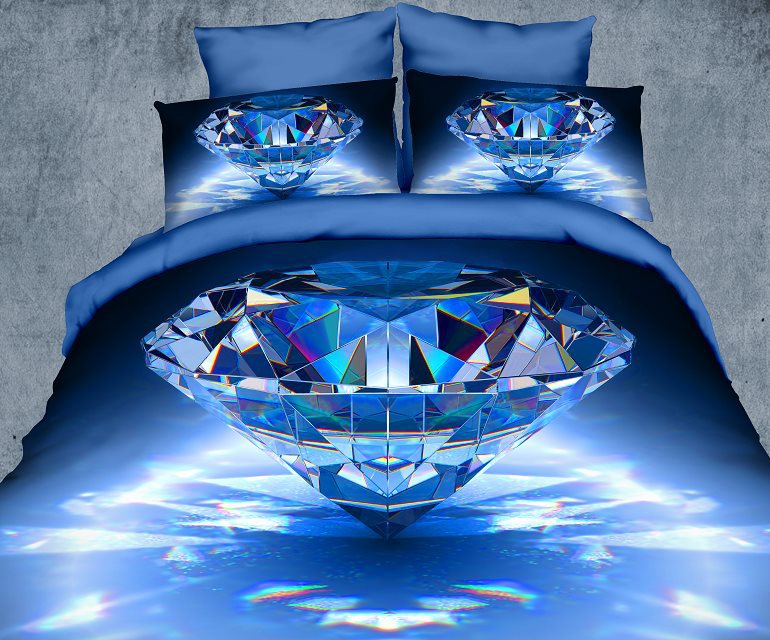 LUXURY polyester 3D HD diamond bedding bed sheet set bedclothes duvet cover set bedding set