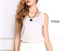 WHATWEARS Summer New 6 Size Women Clothing Fashion Chiffon Tank Tops Vest Shirts Solid 15 Candy