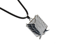 Attack on Titan New Cartoon Anime 2 Color Attack on Titan investigation Corps flag wing necklace cool metal necklace men jewelry